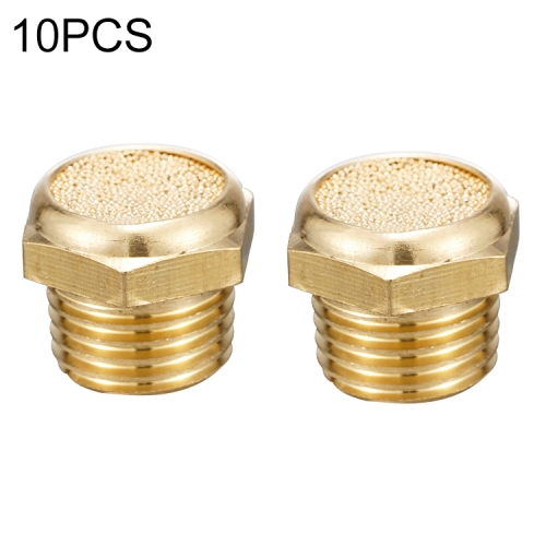 

LAIZE 10pcs Semi Copper Flat Pneumatic Muffler, Caliber:2 Point