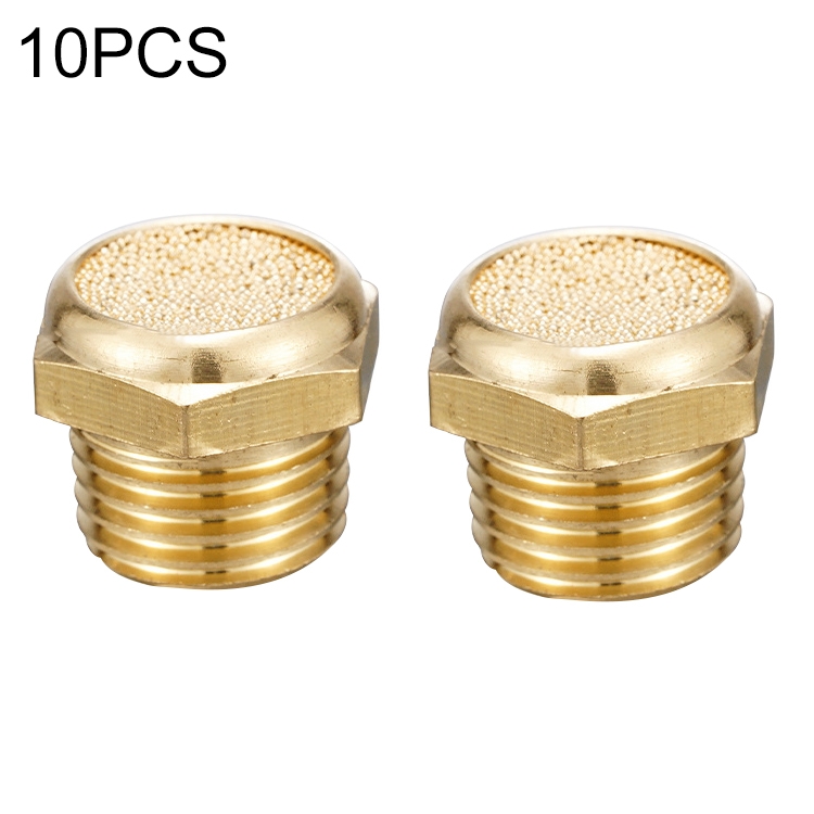 

LAIZE 10pcs All Copper Flat Pneumatic Muffler, Caliber:2 Point