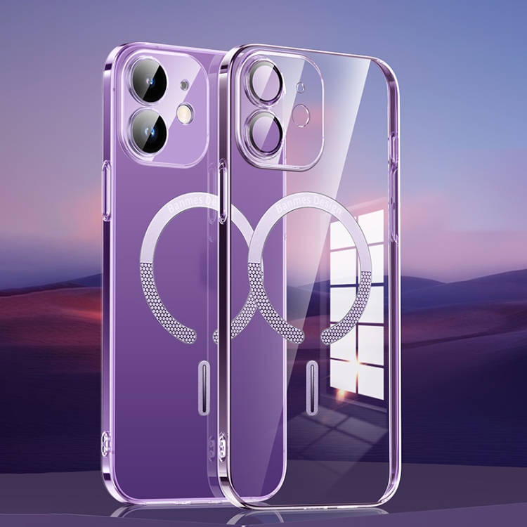 

For iPhone 13 Pro Magsafe Ultra-thin PC Phone Case with Lens Film(Transparent Purple)