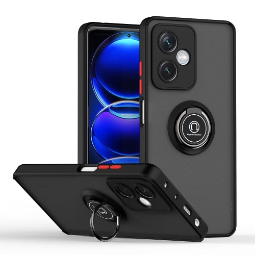 

For Xiaomi Redmi Note 12 China Q Shadow 1 Series TPU + PC Ring Holder Phone Case(Black+Red)