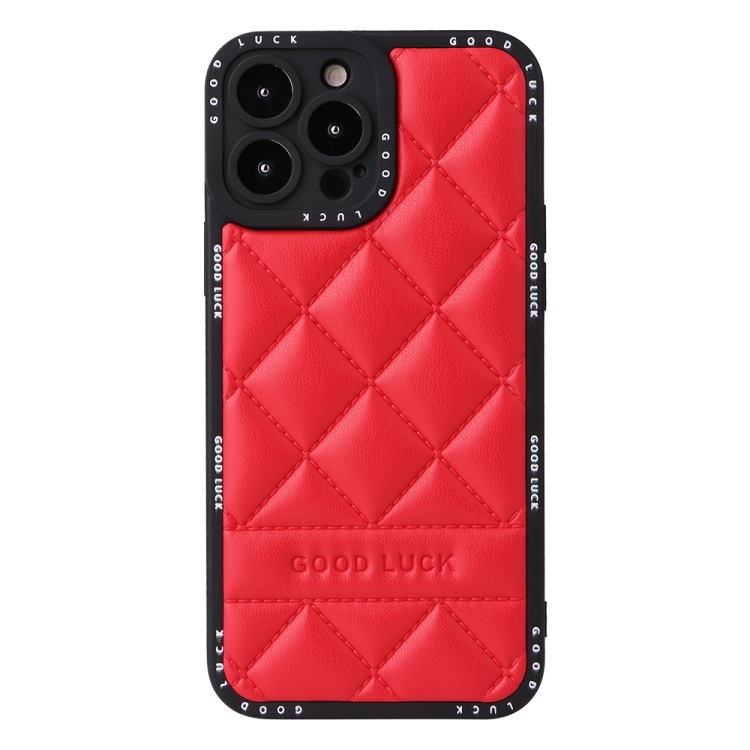 

For iPhone 14 Plus Diamond Pattern Leather Phone Case(Red)