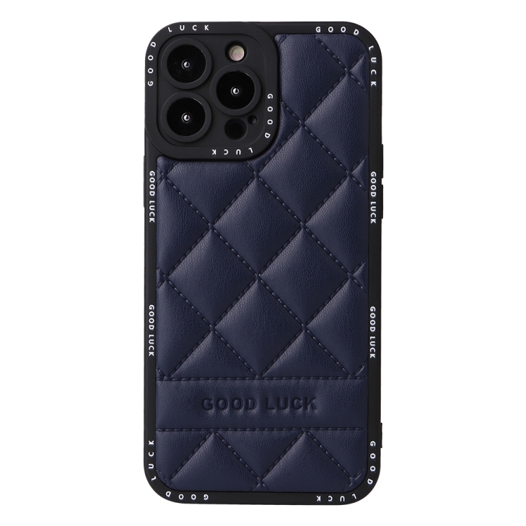 

For iPhone 12 Pro Max Diamond Pattern Leather Phone Case(Blue)