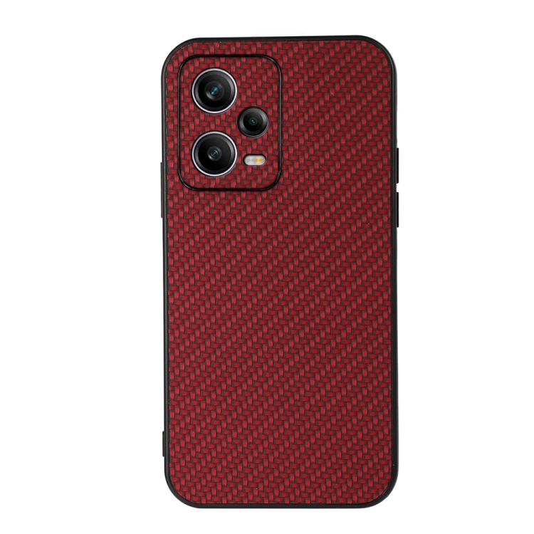 

For Xiaomi Redmi Note 12 Pro 5G China Carbon Fiber Texture Shockproof Protective Phone Case(Red)