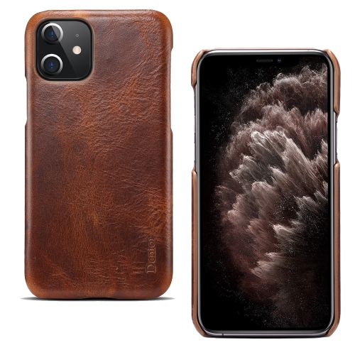 

For iPhone 12 mini Denior Oil Wax Cowhide Phone Case(Brown)