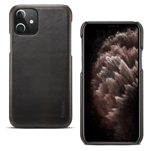 For iPhone 12 mini Denior Oil Wax Cowhide Phone Case(Black)