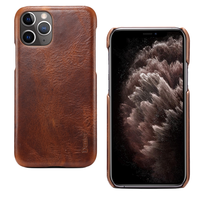 

For iPhone 11 Pro Max Denior Oil Wax Cowhide Phone Case(Brown)