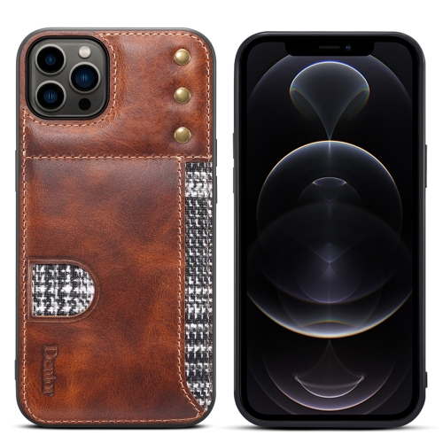 

For iPhone 13 Pro Max Denior Oil Wax Cowhide Card Slot Phone Case(Brown)
