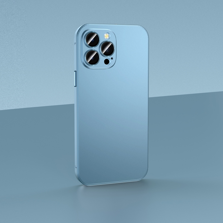 

For iPhone 14 Pro Max Skin Feel Frosted Metal Phone Case(Blue)