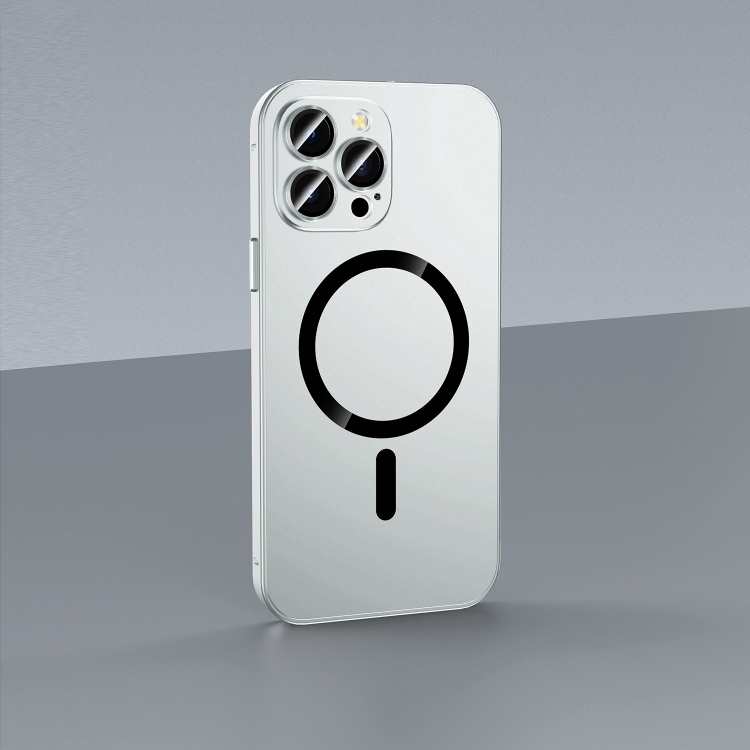 

For iPhone 14 Plus Skin Feel Frosted Magsafe Magnetic Phone Case(Silver)