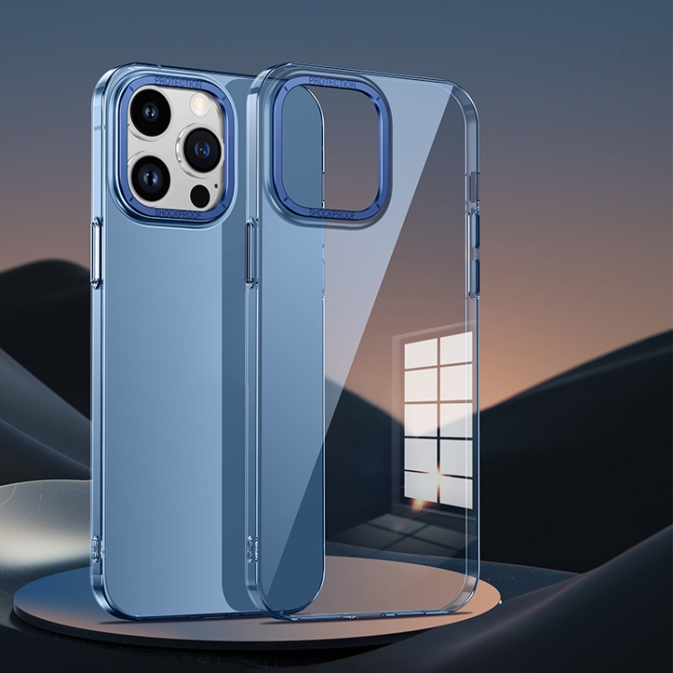 

For iPhone 12 Extreme Series Big Hole HD PC Phone Case(Transparent Blue)