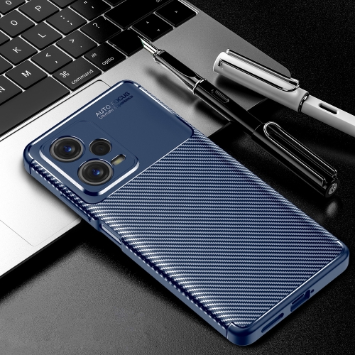 

For Xiaomi Redmi Note 12 Pro China / Global / Poco X5 Pro Carbon Fiber Texture Shockproof TPU Phone Case(Blue)