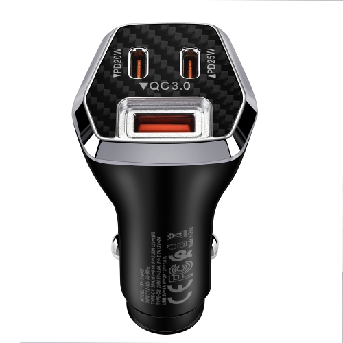 

ACC-319PD 45W USB+Dual Type-C Fast Charge Car Charger(Black)