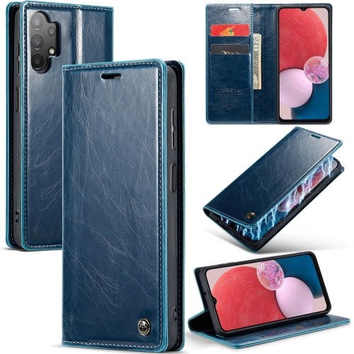 

For Samsung Galaxy A13 4G/A13 5G/A04S/A04/M13 5G CaseMe 003 Crazy Horse Texture Leather Phone Case(Blue)