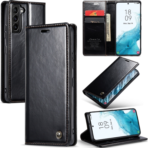 

For Samsung Galaxy S22 5G CaseMe 003 Crazy Horse Texture Leather Phone Case(Black)