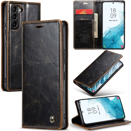 

For Samsung Galaxy S22+ 5G CaseMe 003 Crazy Horse Texture Leather Phone Case(Coffee)
