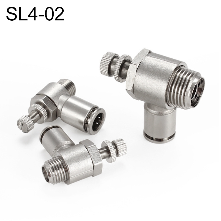 

SL4-02 LAIZE Nickel Plated Copper Male Thread Throttle Valve Pneumatic Connector