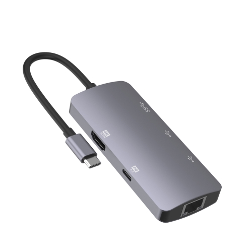 

Onten OTN-UC910 USB-C / Type-C Portable Multifunctional HUB Docking Station(Grey)