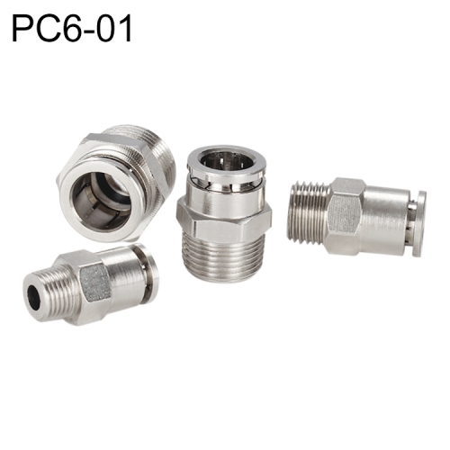 

PC6-01 LAIZE Nickel Plated Copper Male Thread Straight Pneumatic Quick Connector
