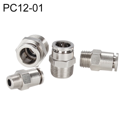 

PC12-01 LAIZE Nickel Plated Copper Male Thread Straight Pneumatic Quick Connector