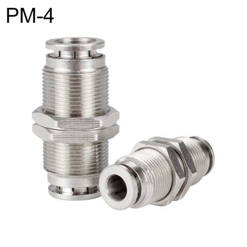 

PM-4 LAIZE Nickel Plated Copper Bulkhead Straight Pneumatic Quick Connector