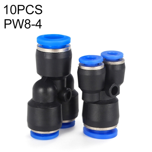 

PW8-4 LAIZE 10pcs Plastic Y-type Tee Reducing Pneumatic Quick Fitting Connector