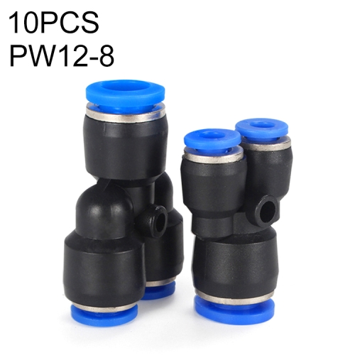 

PW12-8 LAIZE 10pcs Plastic Y-type Tee Reducing Pneumatic Quick Fitting Connector