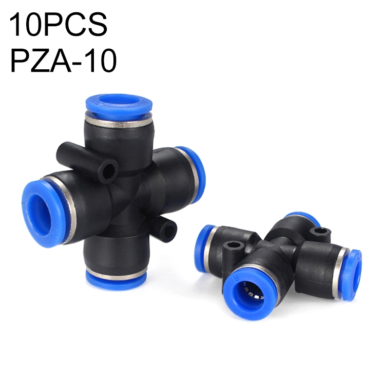 

PZA-10 LAIZE 10pcs Plastic PZA Four-way Pneumatic Quick Fitting Connector