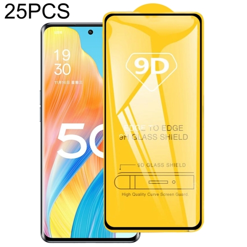 

For OPPO A1 Pro 25pcs 9D Full Glue Full Screen Tempered Glass Film