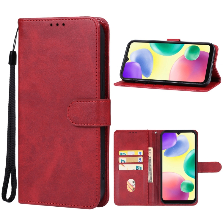 

For Xiaomi Redmi 11A Leather Phone Case(Red)