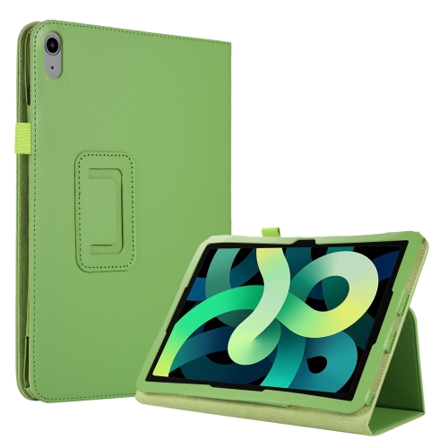 

For iPad 10th Gen 10.9 2022 Litchi Texture Leather Smart Tablet Case with Holder(Green)