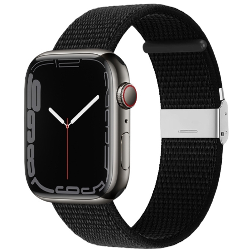 

Metal Buckle Nylon Strap For Apple Watch Series 8&7 41mm / SE 2&6&SE&5&4 40mm / 3&2&1 38mm(Black)