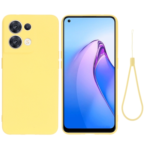 

For OPPO Reno8 5G Solid Color Liquid Silicone Dropproof Full Coverage Protective Case(Yellow)