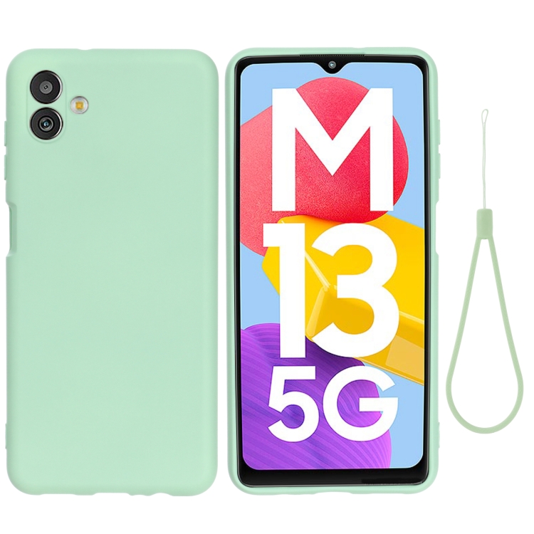 

For Samsung Galaxy M13 5G Solid Color Liquid Silicone Dropproof Full Coverage Protective Case(Green)