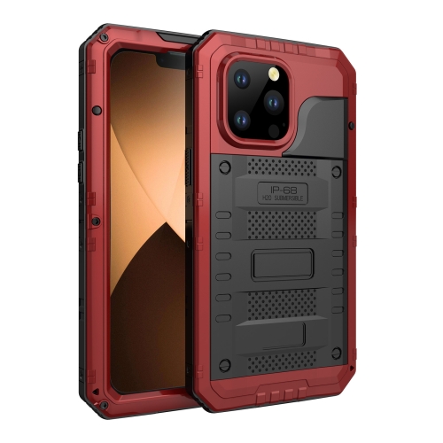 

For iPhone 14 Pro Max Shockproof Waterproof Dustproof Metal + Silicone Phone Case(Red)