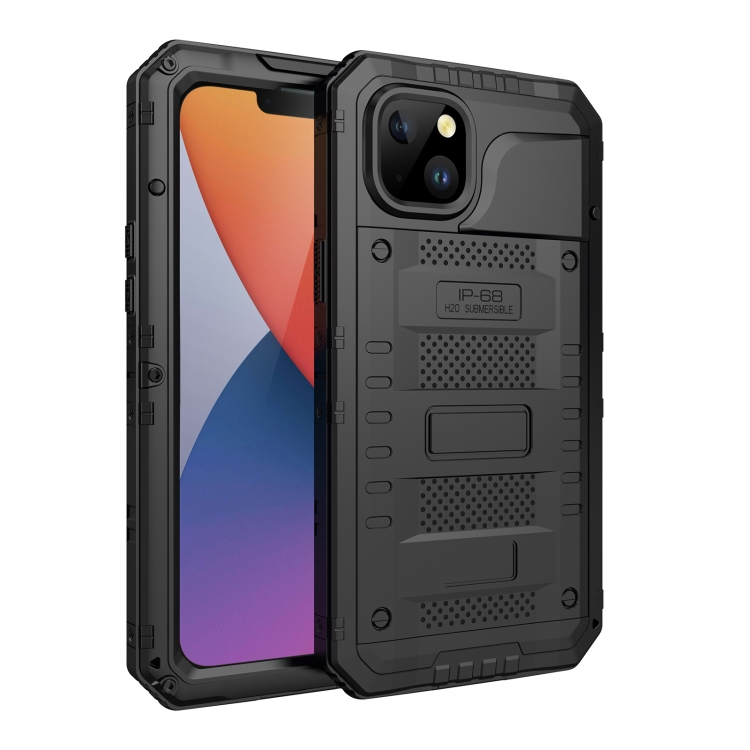 

For iPhone 14 Plus Shockproof Waterproof Dustproof Metal + Silicone Phone Case(Black)