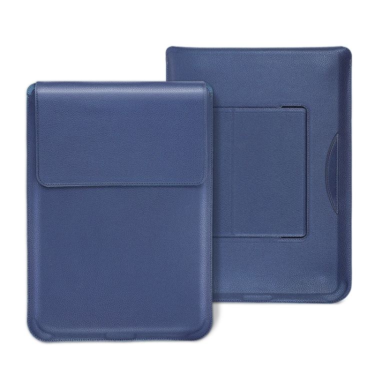 

For MacBook 12 / 14 inch PU Leather 4 in 1 Laptop Bag with Functional Bracket(Dark Blue)