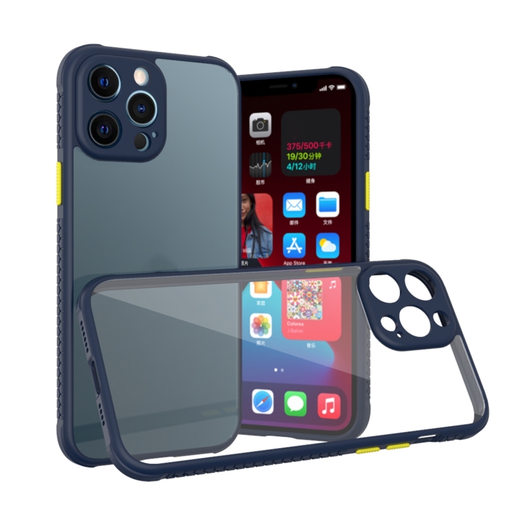 

For iPhone 14 Pro Tires Texture Acrylic + TPU Phone Case(Dark Blue)