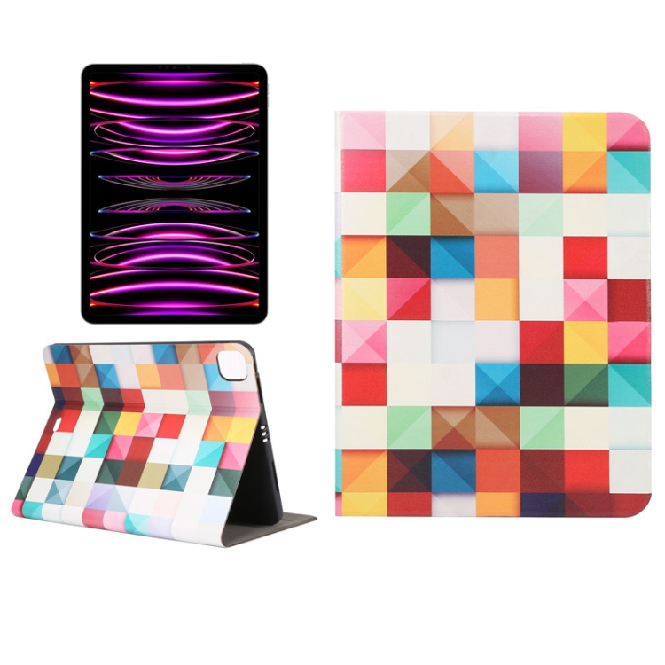 

For iPad Pro 11 2022/2021/2020/2018 / Air 10.9 2022/2020 Painted Voltage Pen Slot Tablet Smart Case(Fantasy Cube)