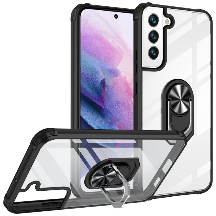 

For Samsung Galaxy A14 5G Shockproof Transparent TPU + Acrylic Phone Case(Black Silver)