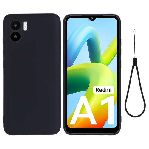 

For Xiaomi Redmi A1 / A2 Pure Color Liquid Silicone Shockproof Phone Case(Black)