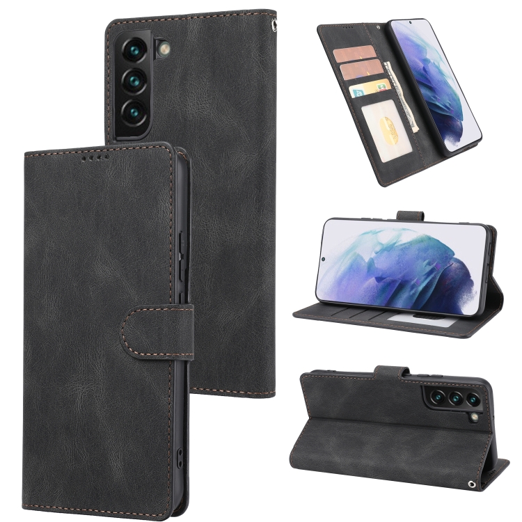 

For Samsung Galaxy S23 5G Fantasy Classic Skin-feel Calfskin Texture PU Phone Case(Black)