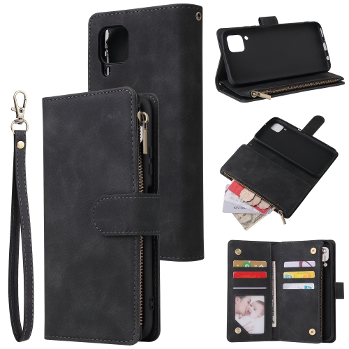 

For Huawei P40 Lite Multifunctional Horizontal Flip Leather Case, with Card Slot & Holder & Zipper Wallet & Photo Frame(Black)