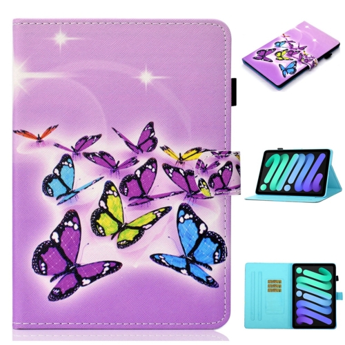 

For iPad 10th Gen 10.9 2022 Coloured Drawing Stitching Smart Leather Tablet Case(Butterfly)