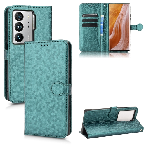 

For ZTE Axon 40 Ultra Honeycomb Dot Texture Leather Phone Case(Green)