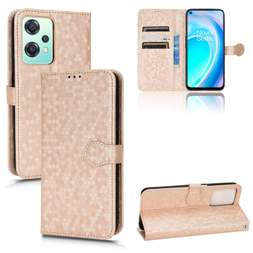 

For OnePlus Nord CE 2 Lite 5G / Realme 9 Pro Honeycomb Dot Texture Leather Phone Case(Gold)