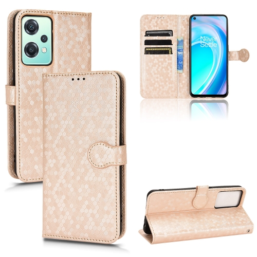 

For OnePlus Nord CE 2 5G Honeycomb Dot Texture Leather Phone Case(Gold)