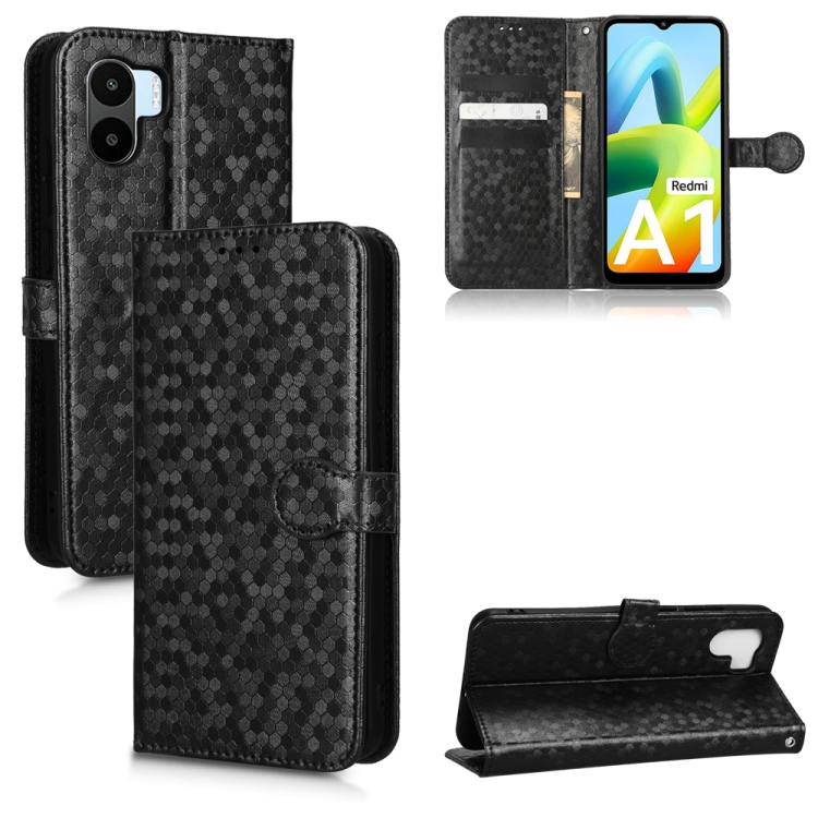 

For Xiaomi Redmi A1 Honeycomb Dot Texture Leather Phone Case(Black)