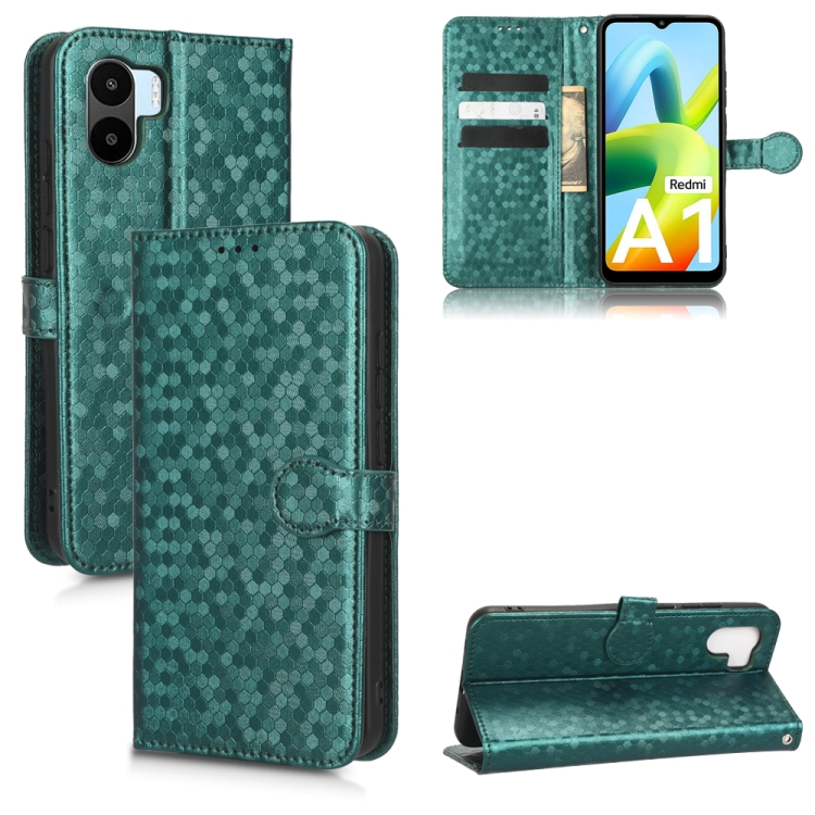 

For Xiaomi Redmi A1 Honeycomb Dot Texture Leather Phone Case(Green)