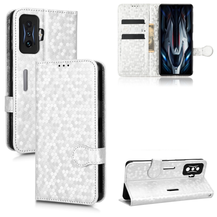 

For Xiaomi Redmi K50 Gaming / Poco F4 GT 5G Honeycomb Dot Texture Leather Phone Case(Silver)