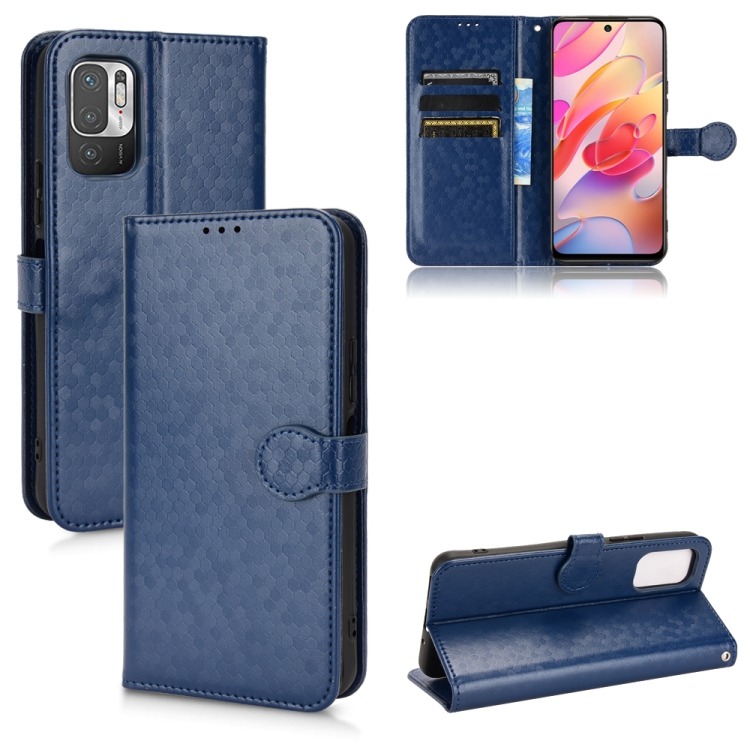 

For Xiaomi Redmi Note 10 JE Honeycomb Dot Texture Leather Phone Case(Blue)